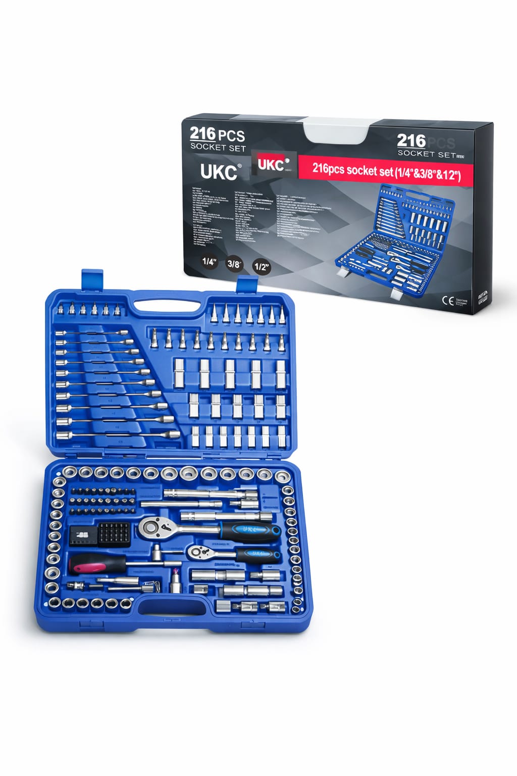 Akku-Werkzeugkoffer mit Bohrschrauber und Handwerkzeug-Set